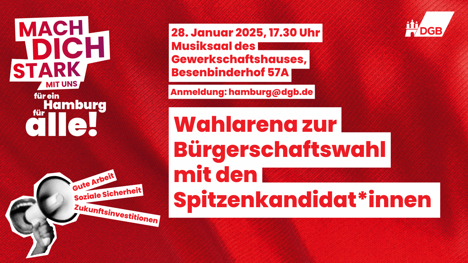 Einladung DGB-Wahlarena (Twitter-Beitrag)