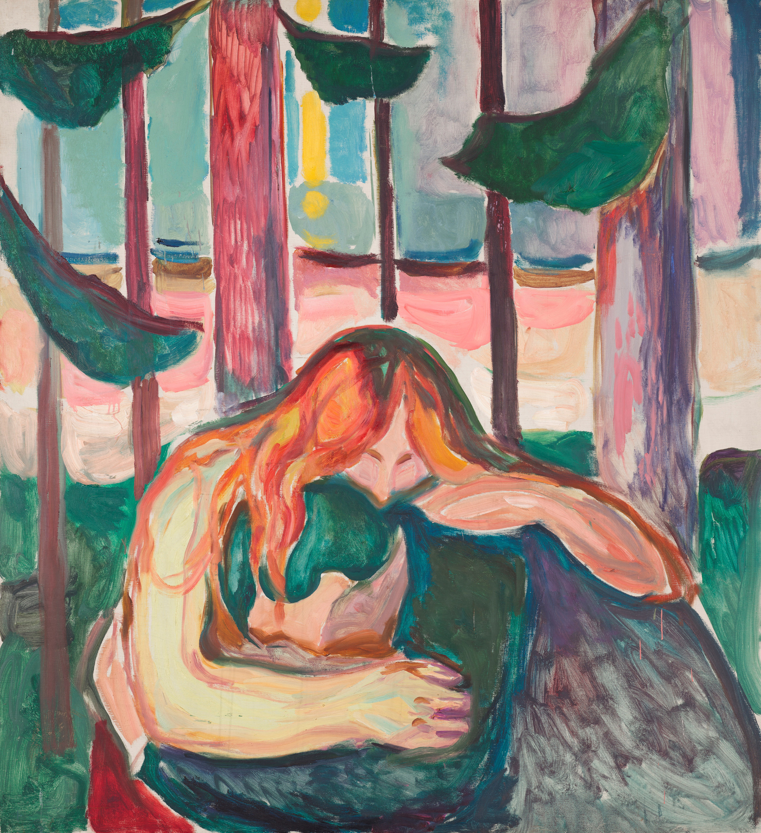 Edvard Munch (1863-1944), Vampir im Wald, 1916-18