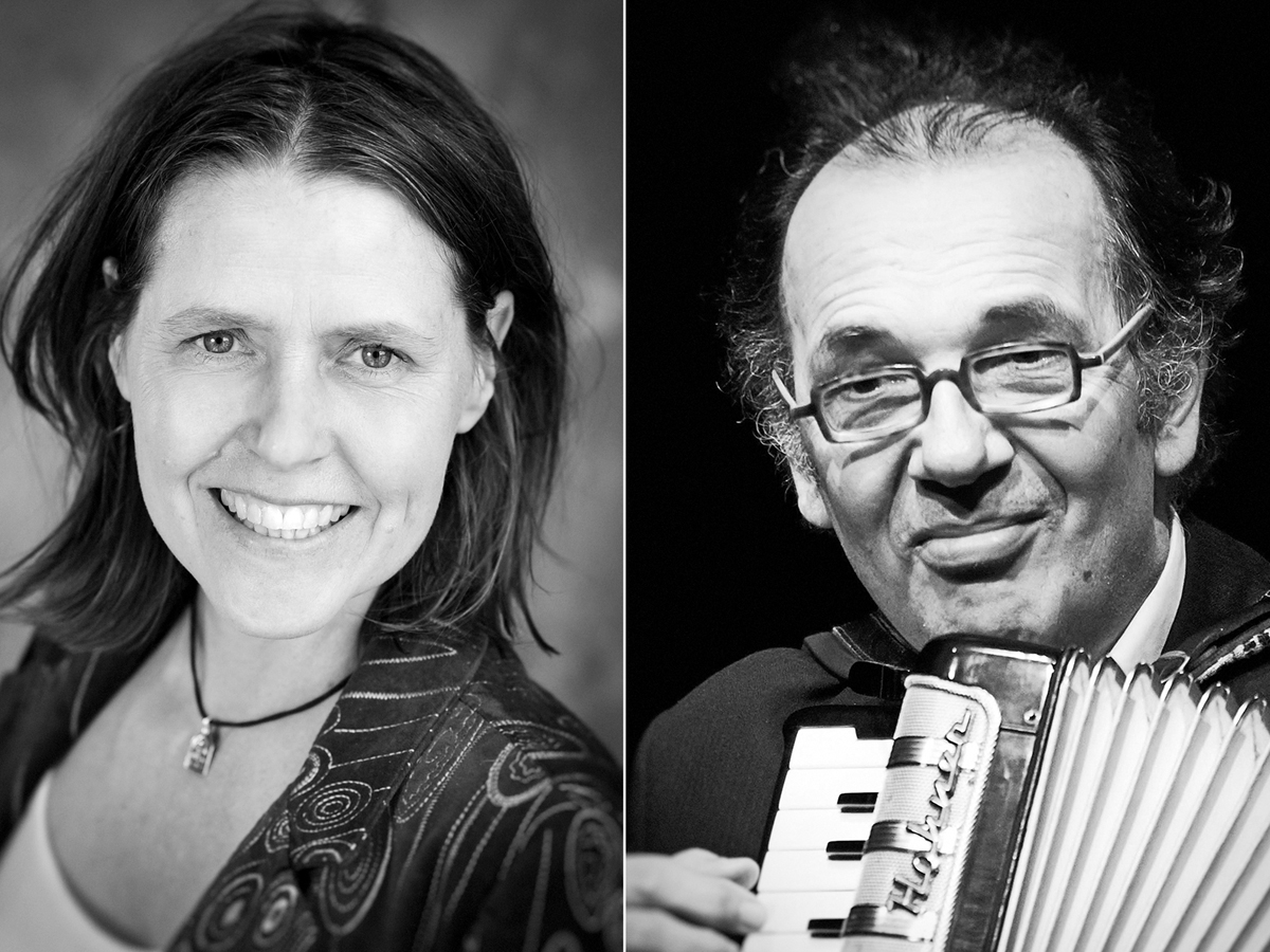 Claudia de Boer (Sprecherin) und Bardo Henning (Akkordeon)